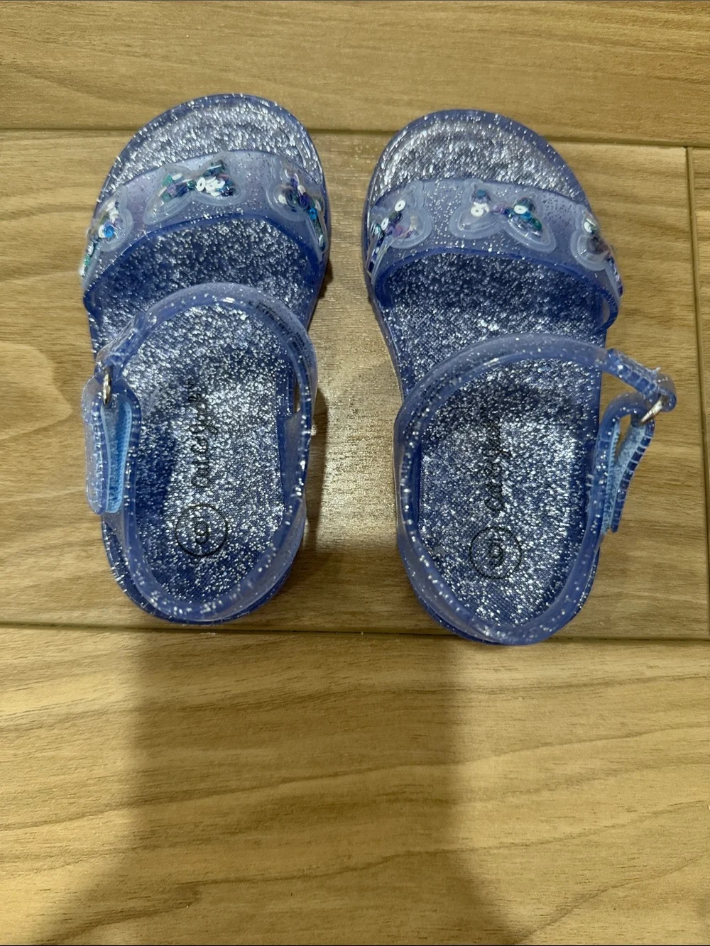 Girls' Glitter Butterfly Jelly Sandals - Purple